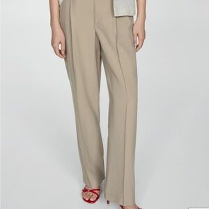 Mango Elegant Tan Women's Trousers